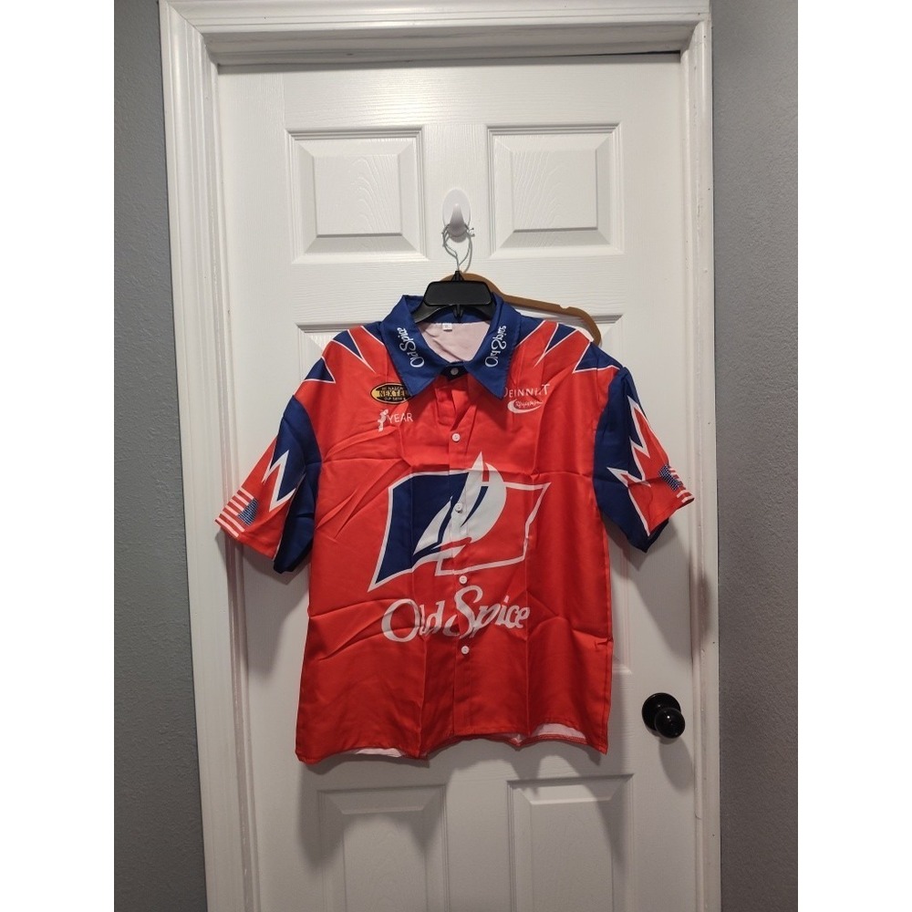 Talladega Nights Old‎ Spice Button-Up Shirt Size XL Cal Naughton Jr Shake & Bake